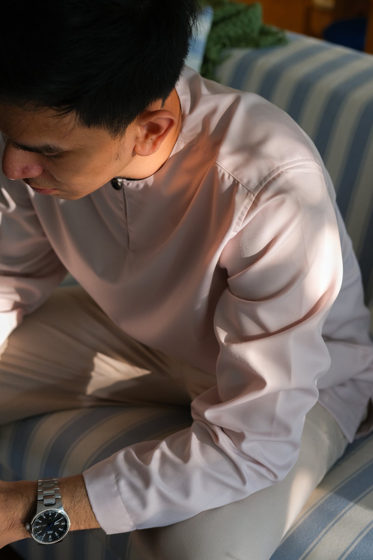 Long-sleeve Top in Soft Pink